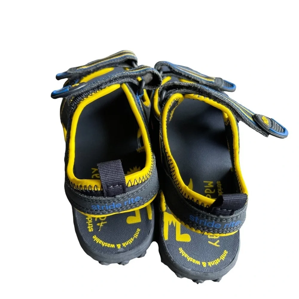 Stride Rite Water Sandals Sharkie M2P Navy Blue Yellow‎ Size:3M